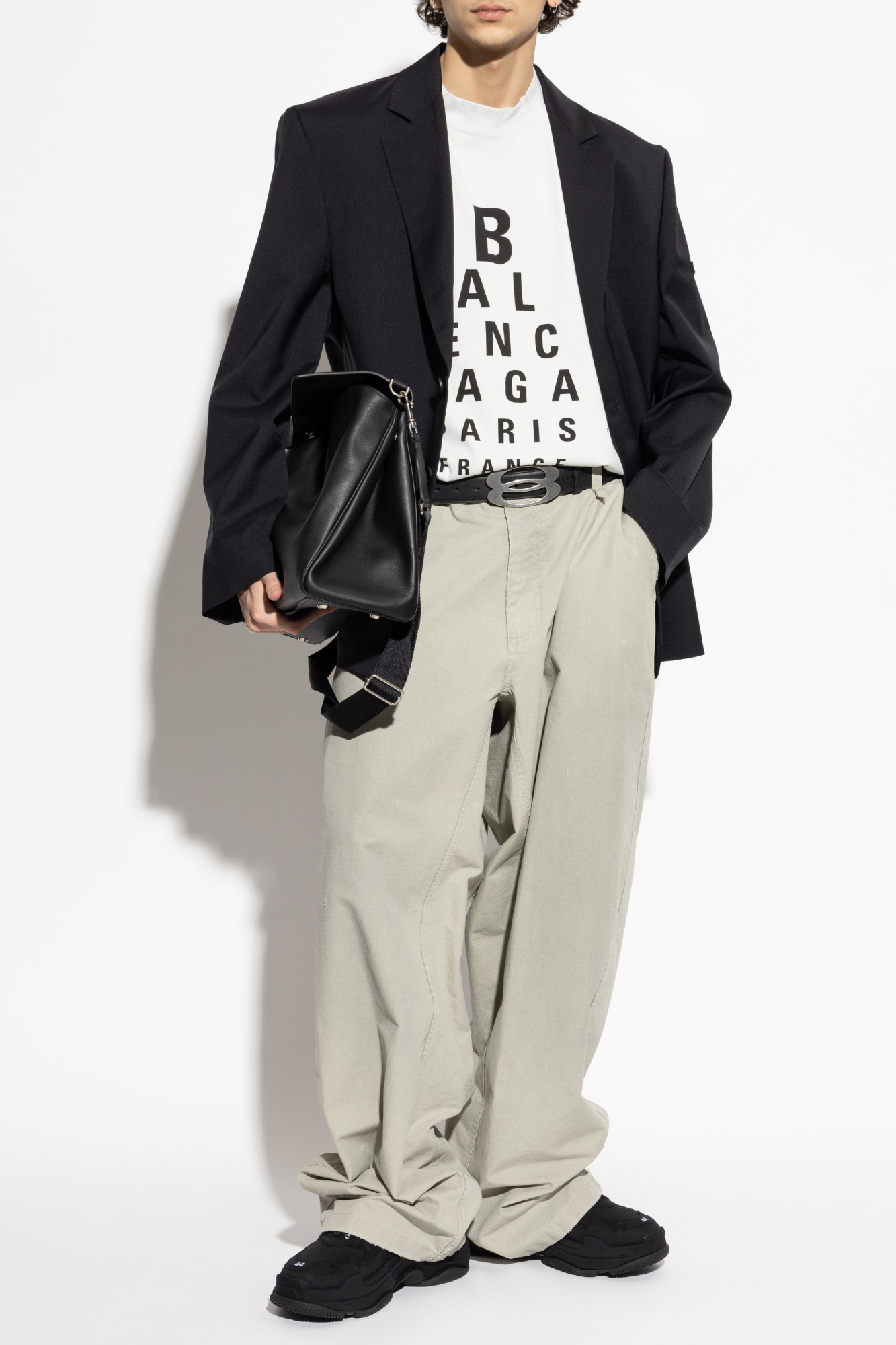 Tシャツ・カットソー BALENCIAGA SS25 'Optical' T-shirt (811688TRVU6 9081) Balenciaga Optical T-Shirt Oversized - LABELS